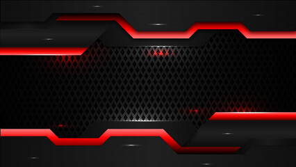 Red and black abstract background, modern geometric shapes Futuristic background, gaming background template design