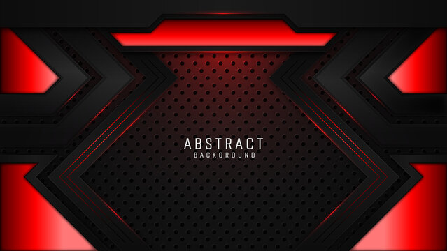 Modern black and red abstract geometric shapes background design template, gaming background template design	