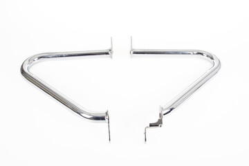 motorbike crash bar chrome silver protection on white background