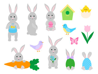 Set Easter Bunny vector illustration