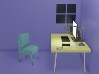 Desk Space for Working at Home.