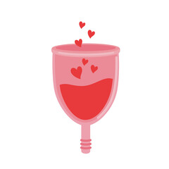menstrual cup with hearts