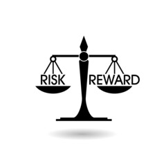 Risk reward scale icon with shadow