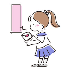 告白する学生の女の子