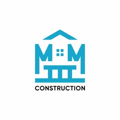 MODERN HOUSE LOGO LETTER MM DESIGN