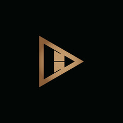 Logo for video. Gold Play Button with letter E. Negative space logotype initial designs for personal and company branding. EPS10 #2
