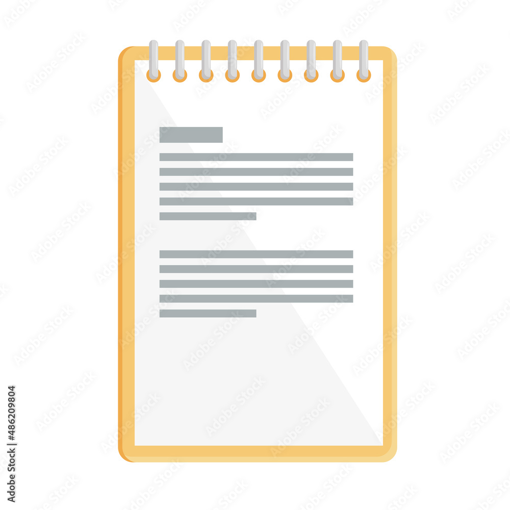 Poster open notebook with sheet