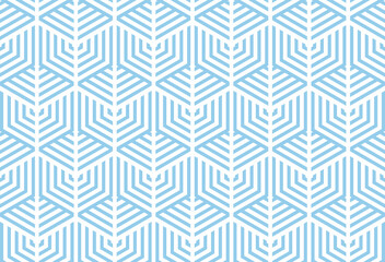 Abstract geometrisch patroon met strepen, lijnen. Naadloze vectorachtergrond. Wit en blauw ornament. Eenvoudig rooster grafisch ontwerp