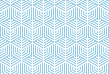 Wall murals Blue and white Abstract geometric pattern with stripes, lines. Seamless vector background. White and blue ornament. Simple lattice graphic design