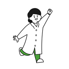 白衣の女性　レッツゴー　単色