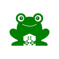 frog house home logo vector icon illustration