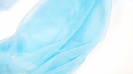 light blue elastic fatin fabric tulle mesh. for sewing wedding and masquerade dresses.