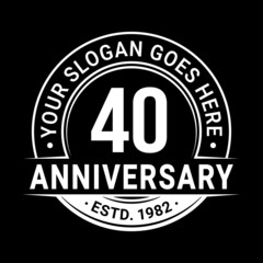 40 years anniversary logo design template. Vector illustration.