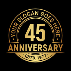 Fototapeta premium 45 years anniversary logo design template. Vector illustration.