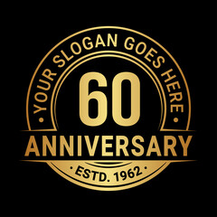 60 years anniversary logo design template. Vector illustration.