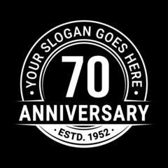Fototapeta premium 70 years anniversary logo design template. Vector illustration.