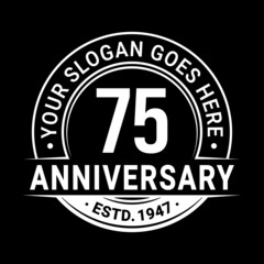 75 years anniversary logo design template. Vector illustration.