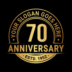 Fototapeta premium 70 years anniversary logo design template. Vector illustration.