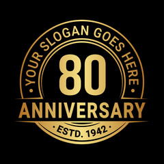 80 years anniversary logo design template. Vector illustration.