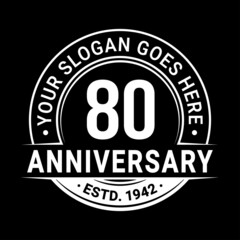 80 years anniversary logo design template. Vector illustration.