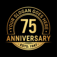 75 years anniversary logo design template. Vector illustration.