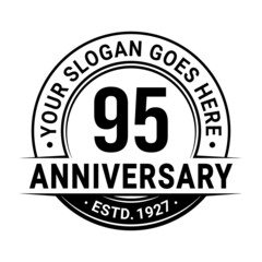 95 years anniversary logo design template. Vector illustration.