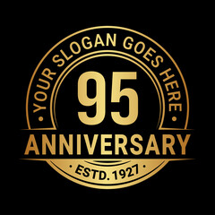 95 years anniversary logo design template. Vector illustration.