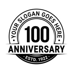 100 years anniversary logo design template. Vector illustration.