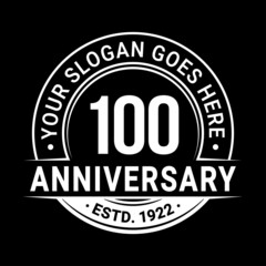 100 years anniversary logo design template. Vector illustration.