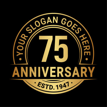 75 years anniversary logo design template. Vector illustration.