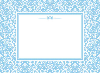 Abstract floral blue pattern. Vector seamless background. Perfect for invitations or announcements..