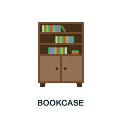 Bookcase flat icon. Colored element sign from books collection. Flat Bookcase icon sign for web design, infographics and more.