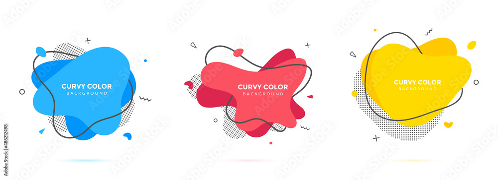 Poster modern liquid irregular amoeba blob shape abstract elements graphic flat style design fluid vector i