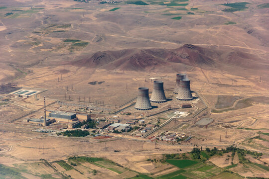 Aerial view of Metsamor Nuclear Power Plant in Armenia.