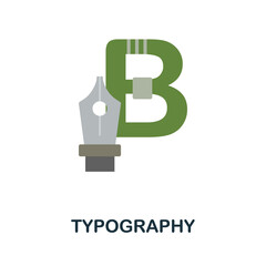 Typography flat icon. Colored element sign from books collection. Flat Typography icon sign for web design, infographics and more.
