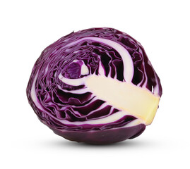 Red cabbage on white backgroundใ