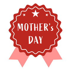 母の日の広告やプレゼント用のシールなどに使えるラベルのベクターイラスト