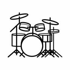 Fototapeta na wymiar Drum Line Icon Isolated On White Background