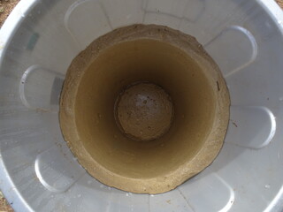 Mortar Pot Setting in Bucket Mould