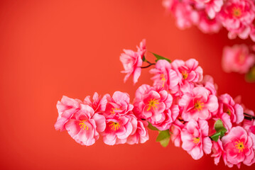 Spring Festival flowers poster background material