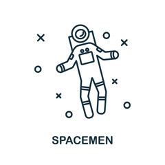 Spacemen icon. Line element from space collection. Linear Spacemen icon sign for web design, infographics and more.