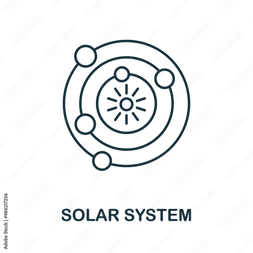 Aufkleber solar system icon. line element from space collection. linear solar system icon sign for web design,