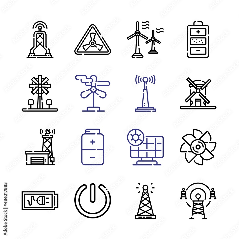 Aufkleber generation icon set with line icons. modern thin line style. suitable for web and mobile icon. vecto