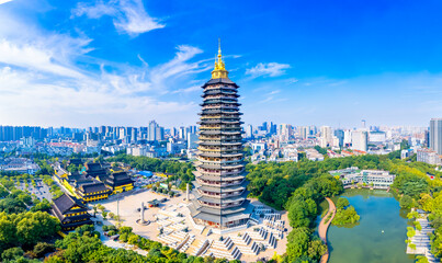 Tianning Temple and Hongmei Park, Changzhou City, Jiangsu Province