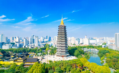 Tianning Temple and Hongmei Park, Changzhou City, Jiangsu Province