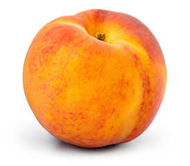 Peach isolated. Peach on white background with clipping path. Full depth of field.