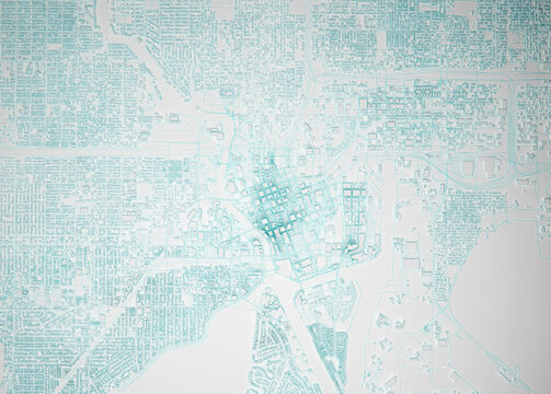 Simplified Map Of The City Of Tampa Aerial View