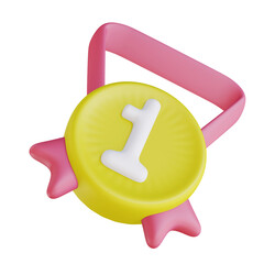 3d render icon medal 