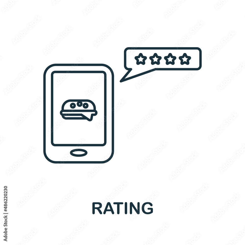 Poster rating icon. line element from take away collection. linear rating icon sign for web design, infogra