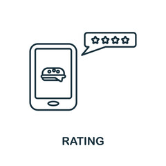 Rating icon. Line element from take away collection. Linear Rating icon sign for web design, infographics and more.
